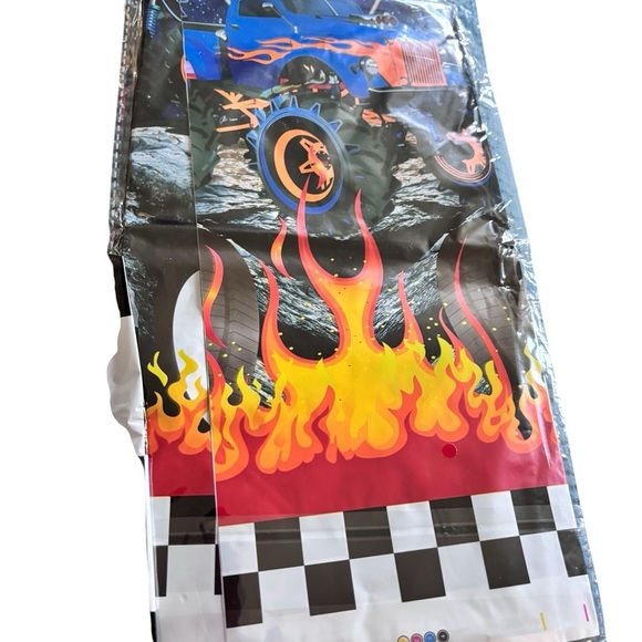 Birthday Party Monster Truck Theme Decorations Banner Tablecloth Balloons Decor - Picture 2 of 7